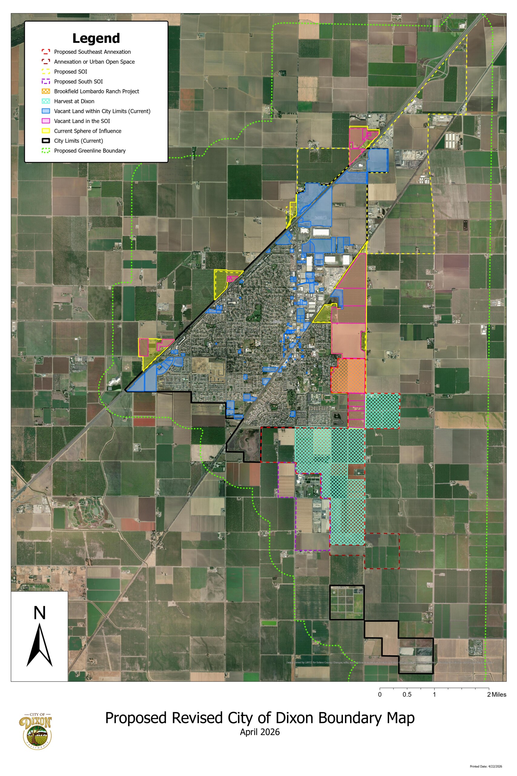 Proposed Revised City of Dixon Boundary Map, April 2026